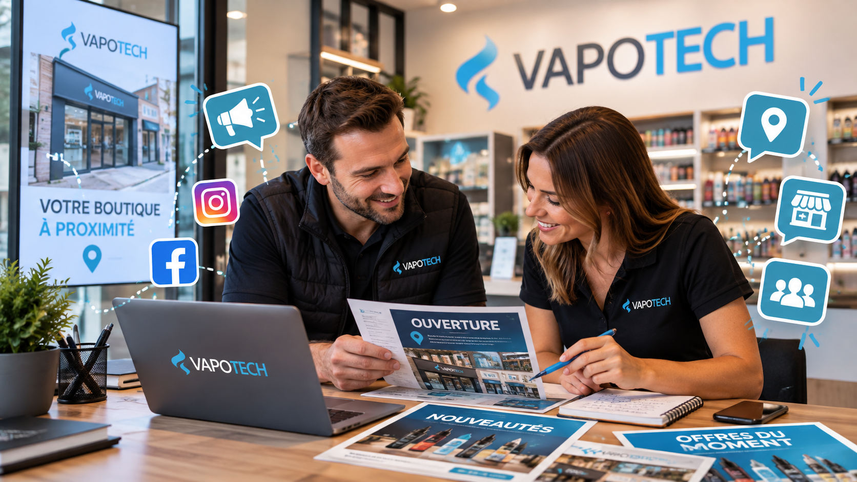 Comment Vapotech accompagne ses franchisés dans leur communication locale ?